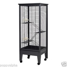 Chinchilla Rat Degu Cage Tall All Metal Grey With Stand On Wheels New