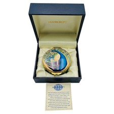 Moorcroft Hand Painted Enamel Trinket Box Peacock NEW SIGNED W.M. RARE