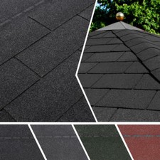 Pack of 18 Piece Roofing Felt Shingles Shed Roofing Tile Asphalt Shingle 2.61sqm