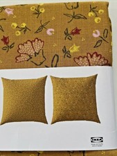 Set of 2 Ikea SVARDTAG Pillow Cushion Cover 20" x 20" Yellow/Floral Sofa Decor