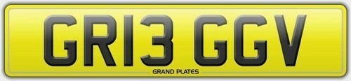 Gr13 ggv number plate - number, v