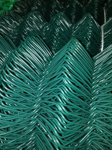 Green chain link fencing - link,