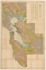 1914 Giant (48 x 61 in.) San Francisco Bay, California Soil Map, Bureau of Soils