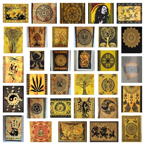Yellow tie dye wall hanging - dye,