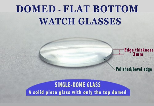 Domed flat bottom watch glass - flat,