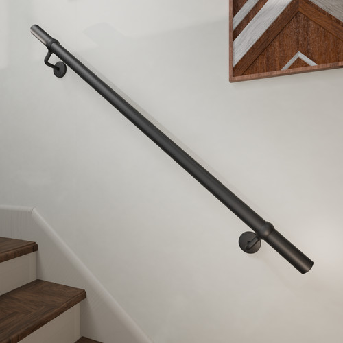 Matt black stair handrail - black,