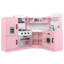 Kids Corner Play Kitchen Wooden Toy Kitchen with Sounds & Lights-Pink