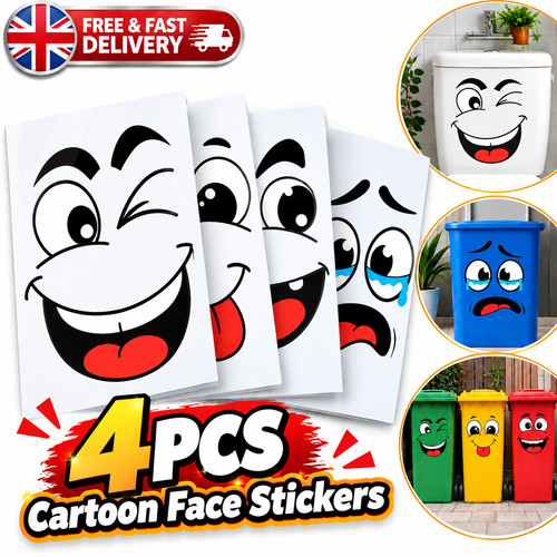 4pcs cartoon face wall - cartoon,