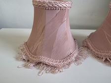 Pair of Pink Fabric Lampshades