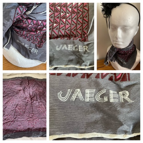 Jaeger silk scarf pink grey - jaeger,