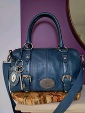 Fossil Large Blue Leather