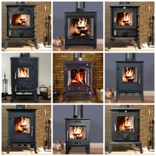 4.2KW 4.5KW 5KW 8KW Multifuel Stove Log Wood Burning Fireplace Defra Eco Design