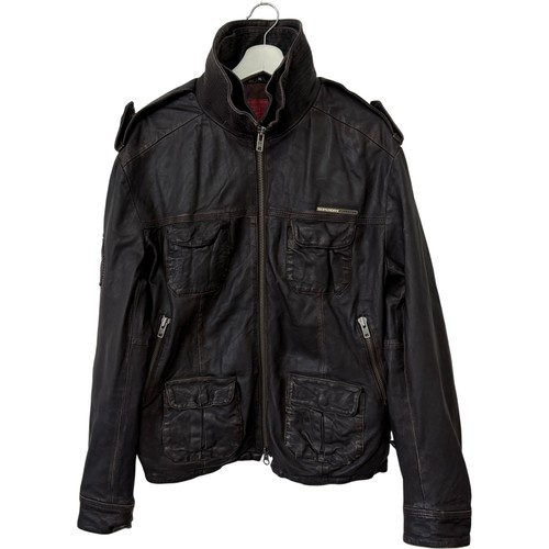 Superdry men leather jacket - men's,
