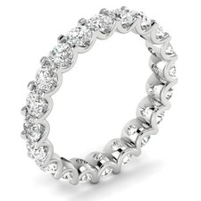 1.00 Ct 100% Natural Round Diamond "U" Prong Set Full Eternity Ring - White Gold