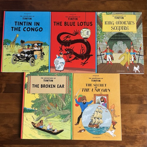 Tintin hardback books - hardback, x5
