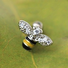 316L Stainless Steel Bumble Bee Cartilage Earring