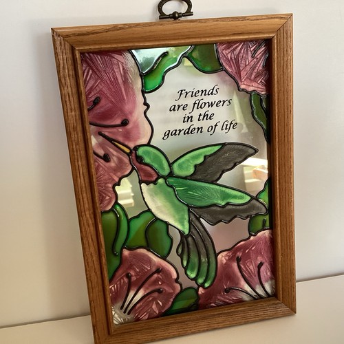 Vintage stained glass panel - stained,