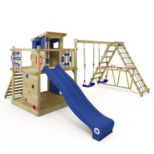 WICKEY Smart Surf - Wooden climbing frame - Swing set with sandpit and slide