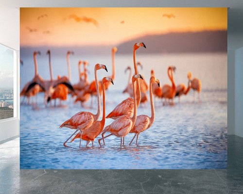 Water resistant flamingo wall - flamingo,