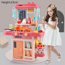 Children Kids Kitchen Cooking Toy Portable Girls Boys Cooker Play Set Sound Gift