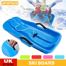 Heavy Duty Snow Sledge Kids Toboggan with Rope & Side Brakes - 4 Colours