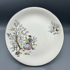 Meakin Oklahoma Side Plate Vintage 1950s Apple Picking Very Good 17cm A14