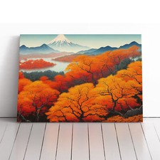 Autumn Japanese Mountain Canvas Wall Art Print Framed Picture Decor Living Room