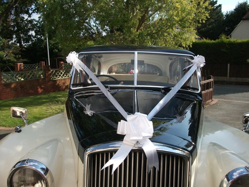 White wedding car decoration - car,