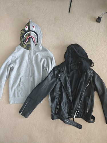 Bape shark hoodie grey - bape, &