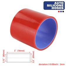 Universal 3-Ply High Performance Straight Coupler Silicone Hose ID 3.15" 80mm RD