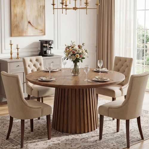 Round solid wood - round, dining