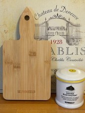 SELFRIDGES Empty Potted Blue Stilton Jar with Lid and Unused Wooden Cheese Board