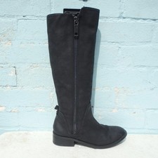 Aldo Leather Boots UK 4 Eur 37 Womens Zip on Outside Black Boots Preloved Cool