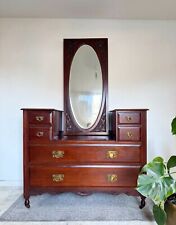Vintage Dressing Table Drawers Mirror Edwardian Set Matching