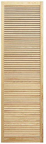 Wooden open louvre wardrobe - open,