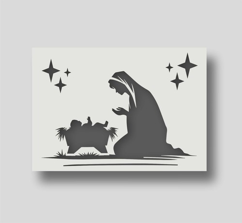 Christmas nativity stencil - christmas,