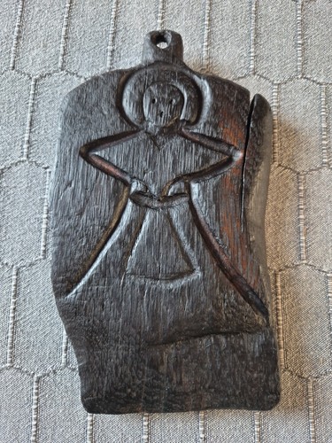Antique wooden folk art angel - folk,