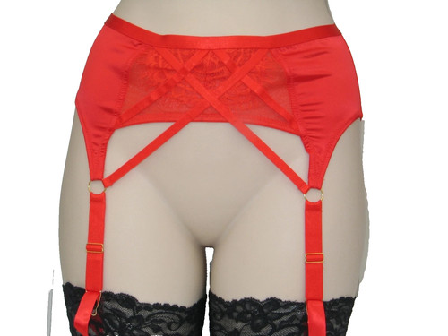 Suspender belt size red - size,