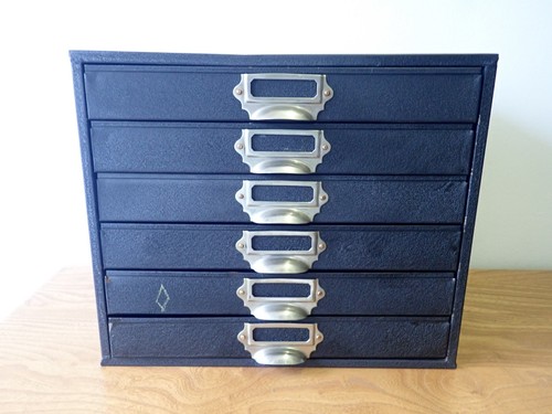 Vintage metal table top filing