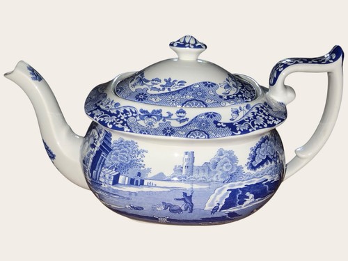 Spode blue italian tea pot - spode,