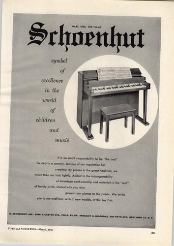 1957 paper schoenhut toy - paper,