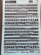 X14 SHEETS - LETRASET Rub On Letter Transfers Not Used Font ONE STROKE