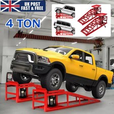 4 ton Hydraulic Car Ramps 2PC Heavy Duty Garage Auto Van Bottle Lift Jack Ramp