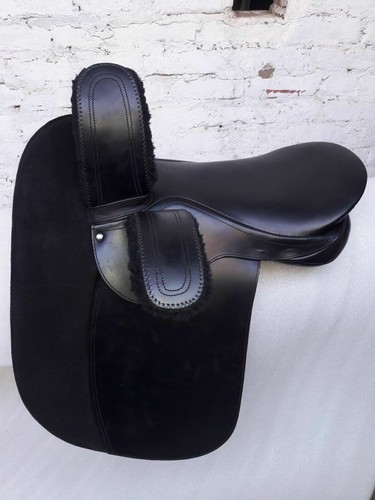 Black leather english side - black,