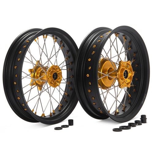 Supermoto wheels gold hub - 17",