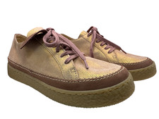 Clarks Barleigh Lace Womens Shoes Pink Metallic Gold Lace Up Flats Casual UK 6 D