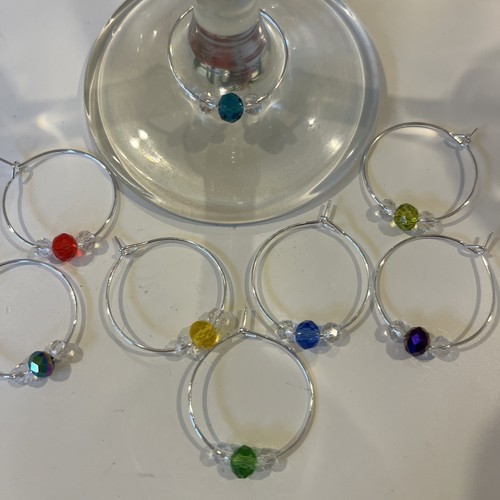 Wine glass charms set 8 - glass,