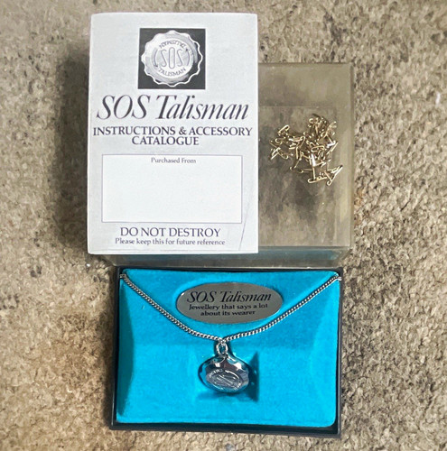 Sos talisman silver metal - sos,