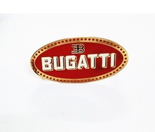 Early Bugatti Radiator Grille Badge Emblem Brass & Golden Motif Bolts on Back