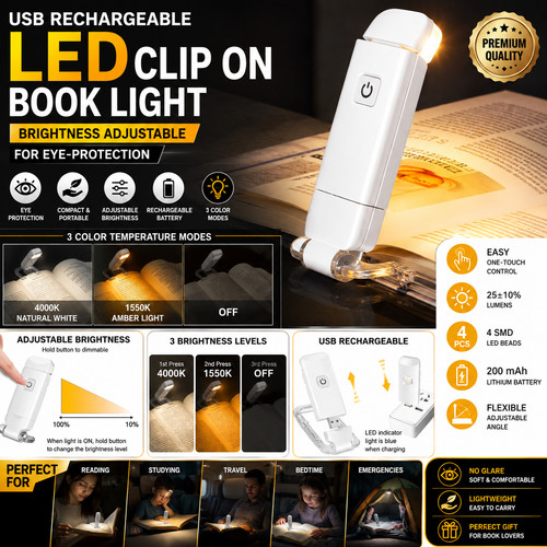 Usb rechargeable led clip - usb,